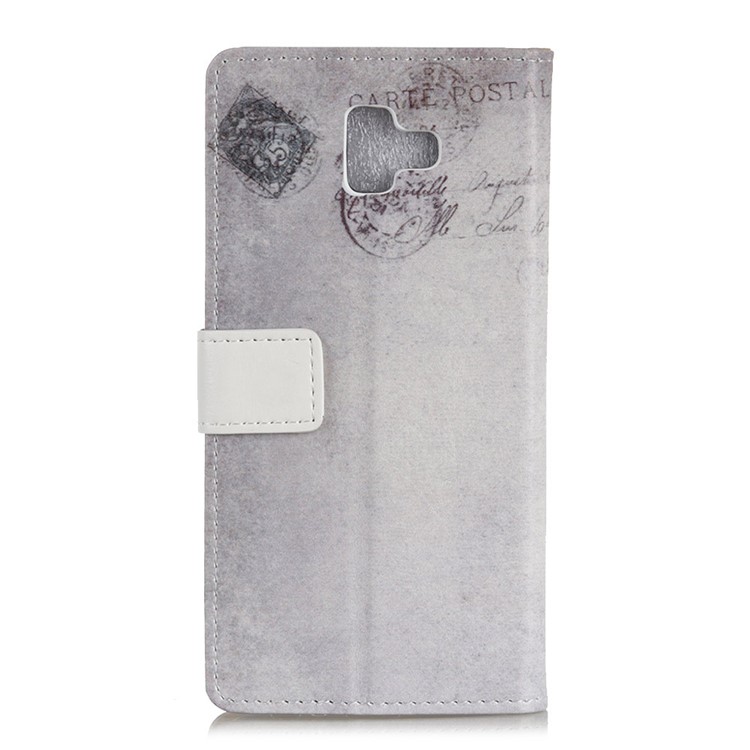 For Samsung Galaxy J6 Plus Patterned Leather Wallet Stand Phone Cover - US Flag and Cat Holding Heart-3