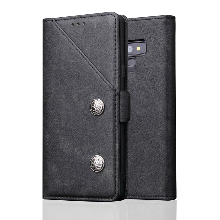 Retro Style Wallet Leather Stand Case for Samsung Galaxy Note9 SM-N960 - Black-2
