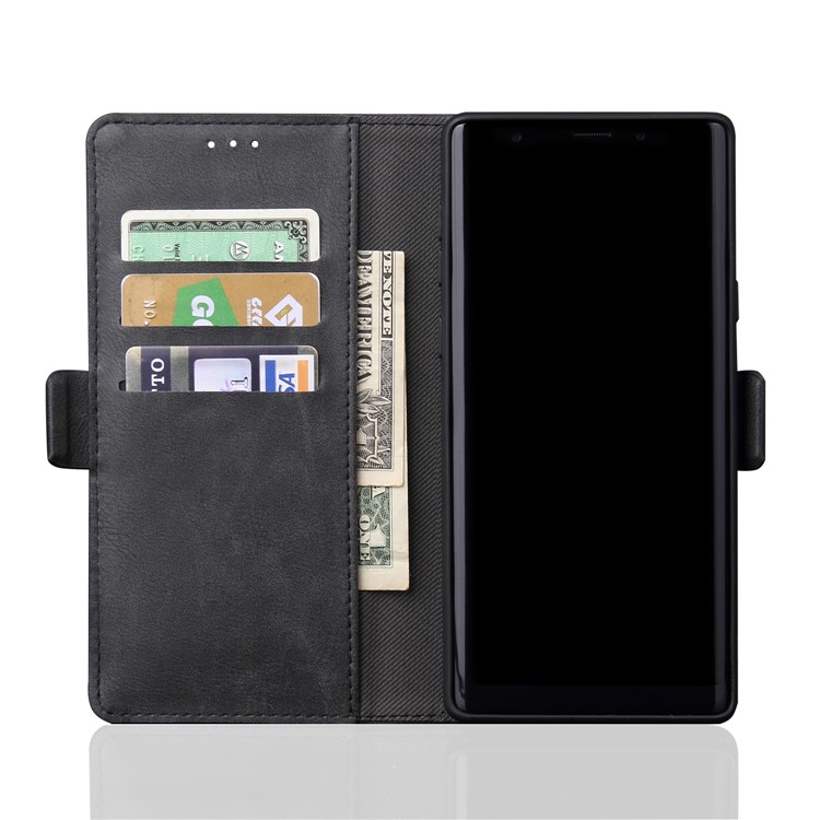 Retro Style Wallet Leather Stand Case for Samsung Galaxy Note9 SM-N960 - Black-8