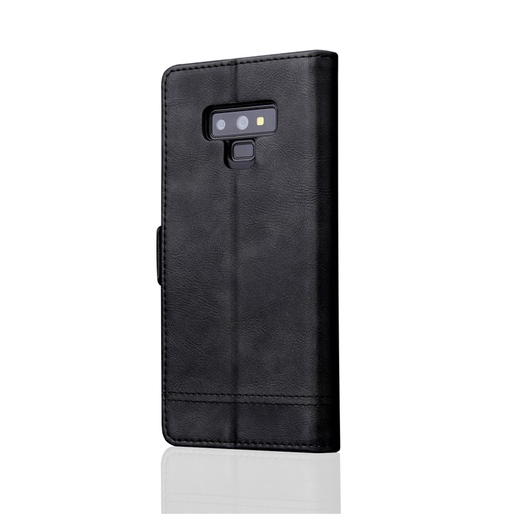 Retro Style Crazy Horse Leather Wallet Case for Samsung Galaxy Note9 SM-N960 - Black-3