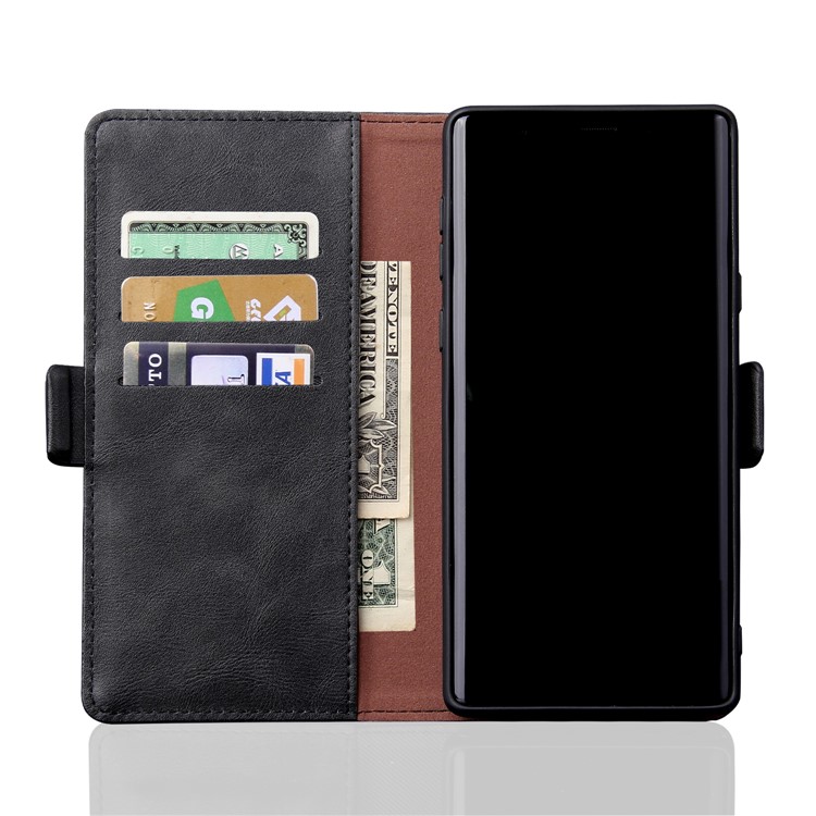 Retro Style Crazy Horse Leather Wallet Case for Samsung Galaxy Note9 SM-N960 - Black-4