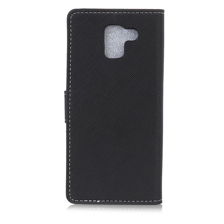 For Samsung Galaxy J6+ Cross Texture Wallet Leather Stand Case - Black-5