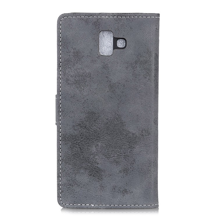 Vintage Style Wallet Leather Mobile Cover for Samsung Galaxy J6 Plus - Grey-2