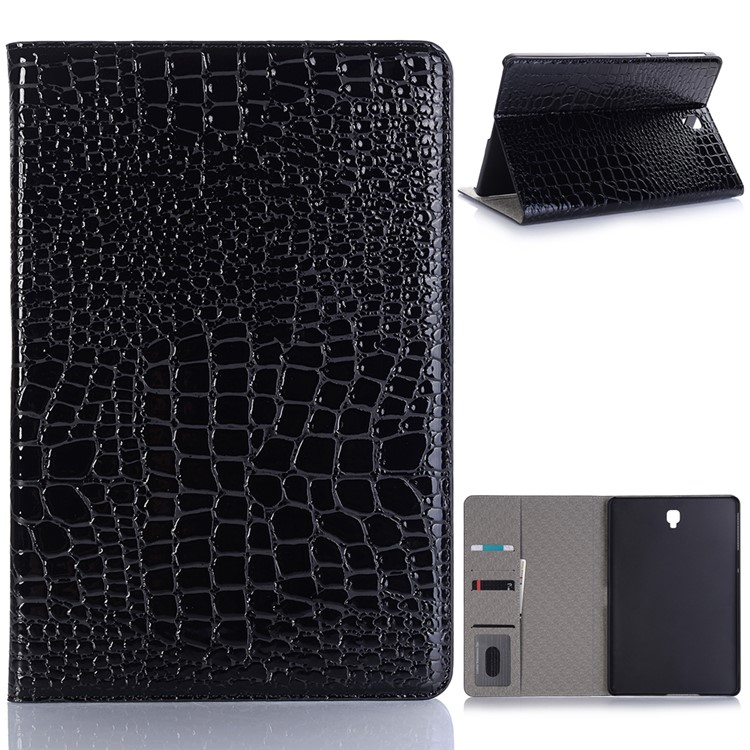 Crocodile Texture PU Leather Auto-wake/sleep Wallet Tablet Shell for Samsung Galaxy Tab S4 10.5 - Black-1