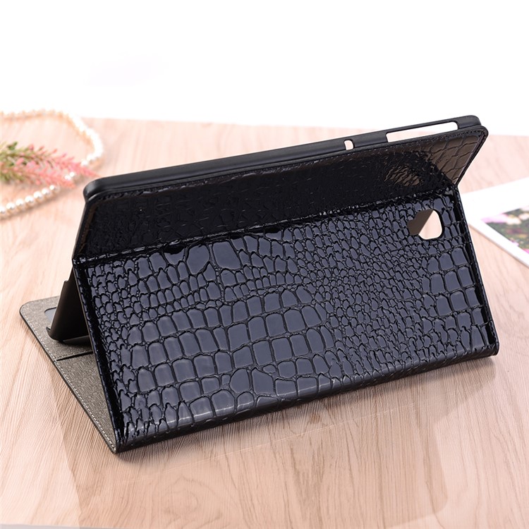 Crocodile Texture PU Leather Auto-wake/sleep Wallet Tablet Shell for Samsung Galaxy Tab S4 10.5 - Black-9