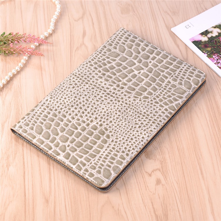 Crocodile Texture PU Leather Auto-wake/sleep Wallet Tablet Cover with Card Slots for Samsung Galaxy Tab S4 10.5 - Beige-6
