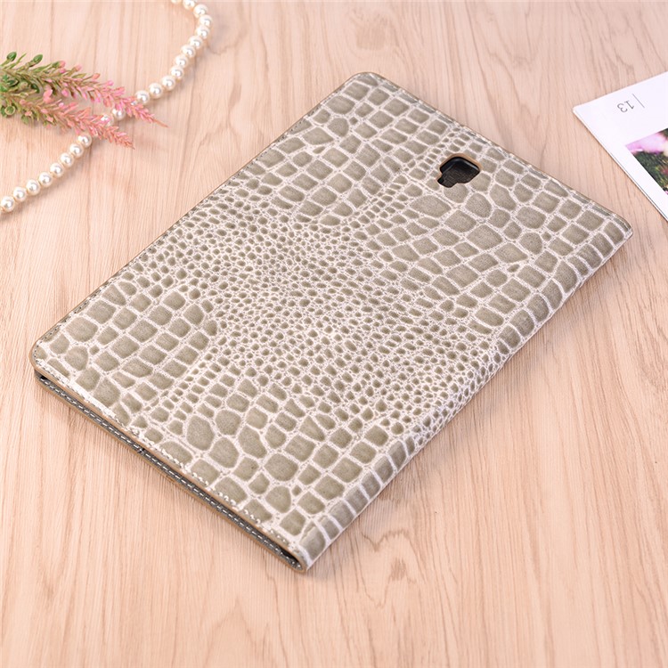 Crocodile Texture PU Leather Auto-wake/sleep Wallet Tablet Cover with Card Slots for Samsung Galaxy Tab S4 10.5 - Beige-7