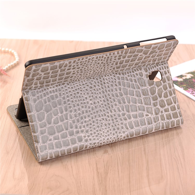 Crocodile Texture PU Leather Auto-wake/sleep Wallet Tablet Cover with Card Slots for Samsung Galaxy Tab S4 10.5 - Beige-8