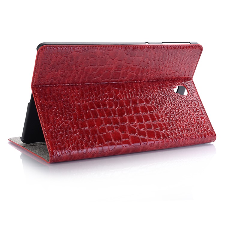 Crocodile Texture PU Leather Auto-wake/sleep Wallet Protection Stand Shell for Samsung Galaxy Tab S4 10.5 - Red-3