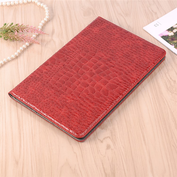 Crocodile Texture PU Leather Auto-wake/sleep Wallet Protection Stand Shell for Samsung Galaxy Tab S4 10.5 - Red-8