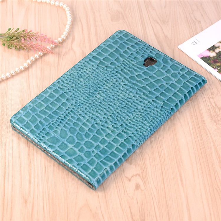 Crocodile Texture PU Leather Auto-wake/sleep Wallet Case for Samsung Galaxy Tab S4 10.5 - Blue-4