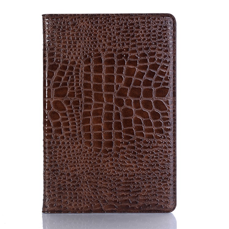 Crocodile Texture PU Leather Auto-wake/sleep Wallet Tablet Casing Accessory for Samsung Galaxy Tab S4 10.5 - Brown-1