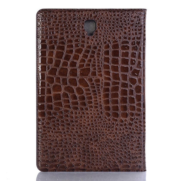 Crocodile Texture PU Leather Auto-wake/sleep Wallet Tablet Casing Accessory for Samsung Galaxy Tab S4 10.5 - Brown-2