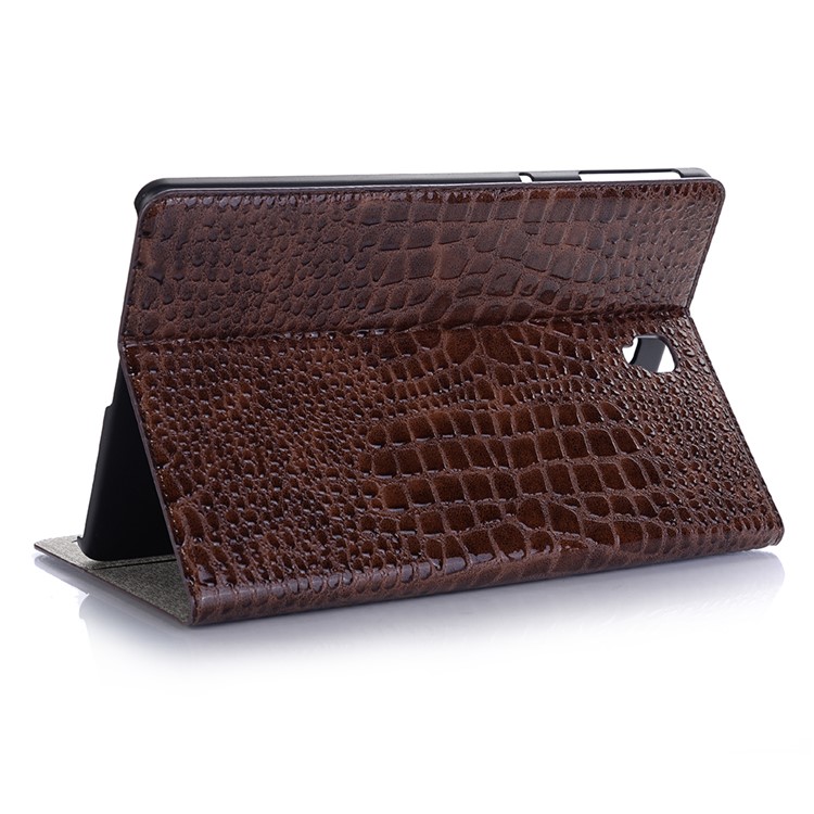 Crocodile Texture PU Leather Auto-wake/sleep Wallet Tablet Casing Accessory for Samsung Galaxy Tab S4 10.5 - Brown-4