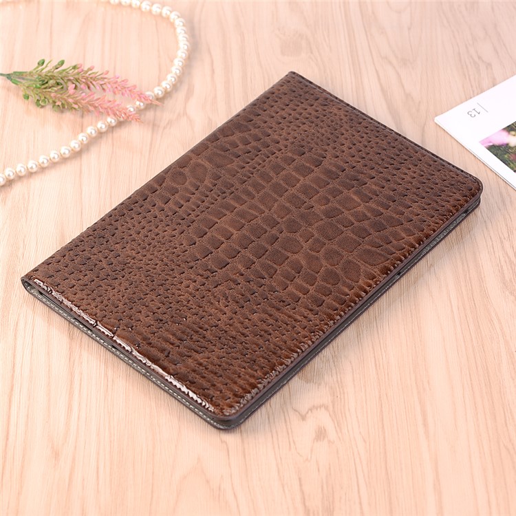 Crocodile Texture PU Leather Auto-wake/sleep Wallet Tablet Casing Accessory for Samsung Galaxy Tab S4 10.5 - Brown-8
