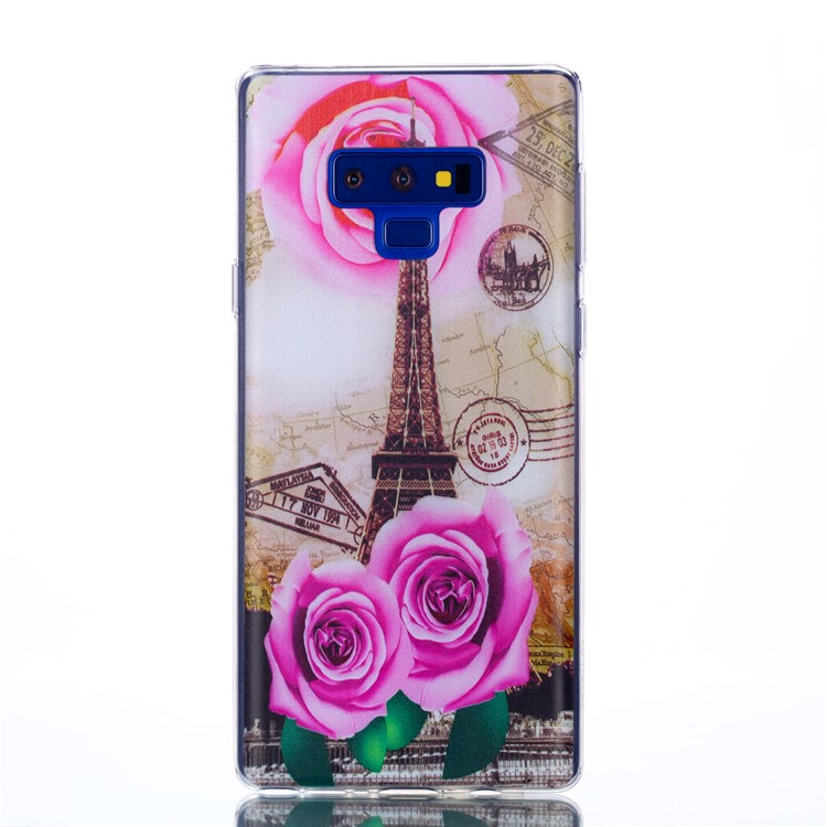 For Samsung Galaxy Note9 N960 Ultra Thin Patterned Soft TPU Back Casing - Rose Flower-1
