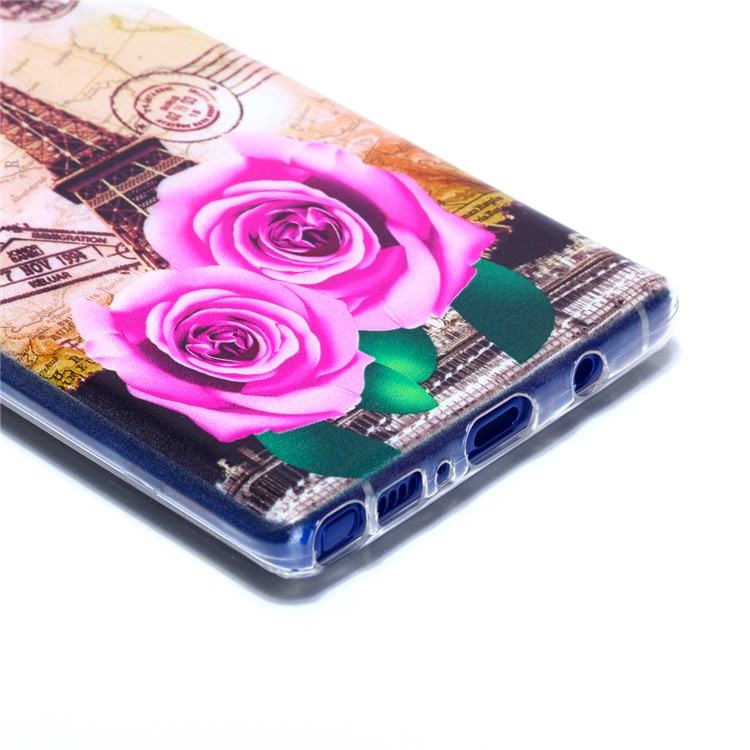 For Samsung Galaxy Note9 N960 Ultra Thin Patterned Soft TPU Back Casing - Rose Flower-3