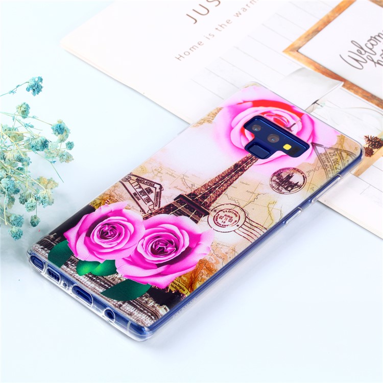 For Samsung Galaxy Note9 N960 Ultra Thin Patterned Soft TPU Back Casing - Rose Flower-5