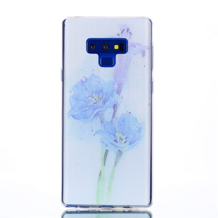 

Для Samsung Galaxy Note9 N960 Ультратонкий Узорчатый Мягкий Корпус Корпуса TPU - Синий Цветок