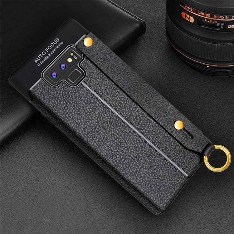 Litchi Texture TPU Cell Phone Accessory Case for Samsung Galaxy Note9 N960 - Black-11