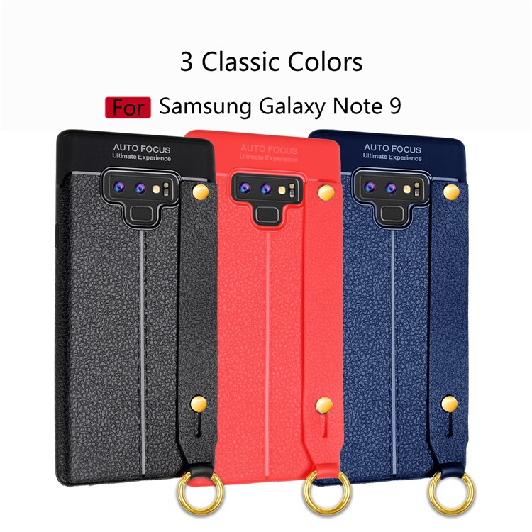 Litchi Texture TPU Cell Phone Accessory Case for Samsung Galaxy Note9 N960 - Black-12