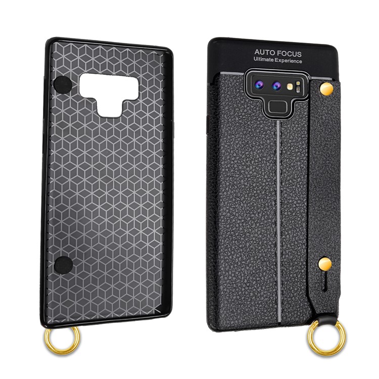 Litchi Texture TPU Cell Phone Accessory Case for Samsung Galaxy Note9 N960 - Black-2