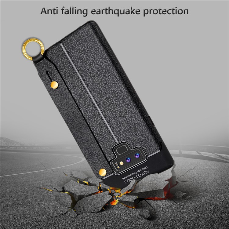 Litchi Texture TPU Cell Phone Accessory Case for Samsung Galaxy Note9 N960 - Black-4