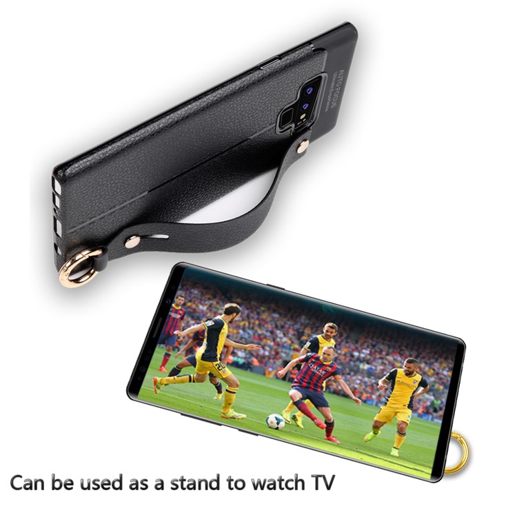 Litchi Texture TPU Cell Phone Accessory Case for Samsung Galaxy Note9 N960 - Black-7