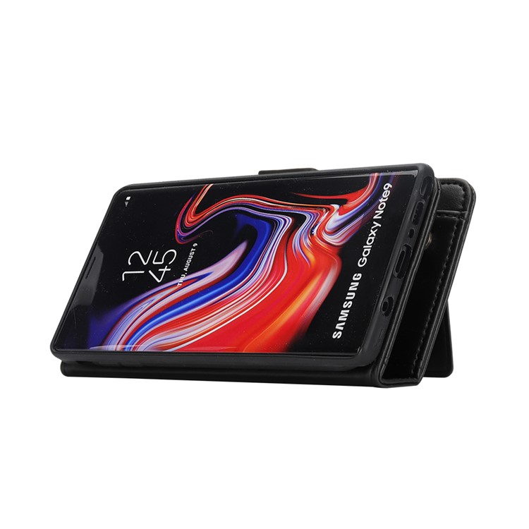 Detachable 2 in 1 TPU Back Shell + Leather Wallet Case for Samsung Galaxy Note9 N960 - Black-12
