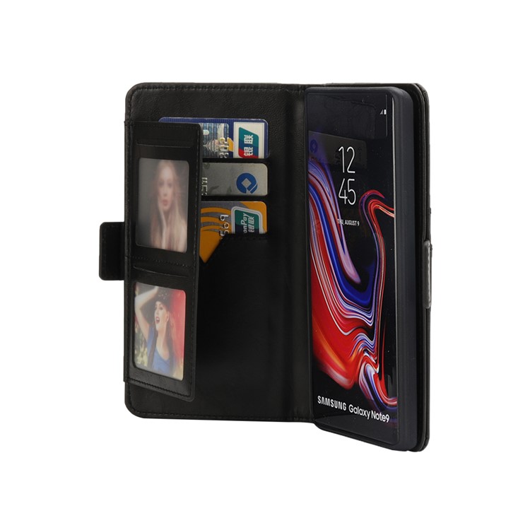 Detachable 2 in 1 TPU Back Shell + Leather Wallet Case for Samsung Galaxy Note9 N960 - Black-15