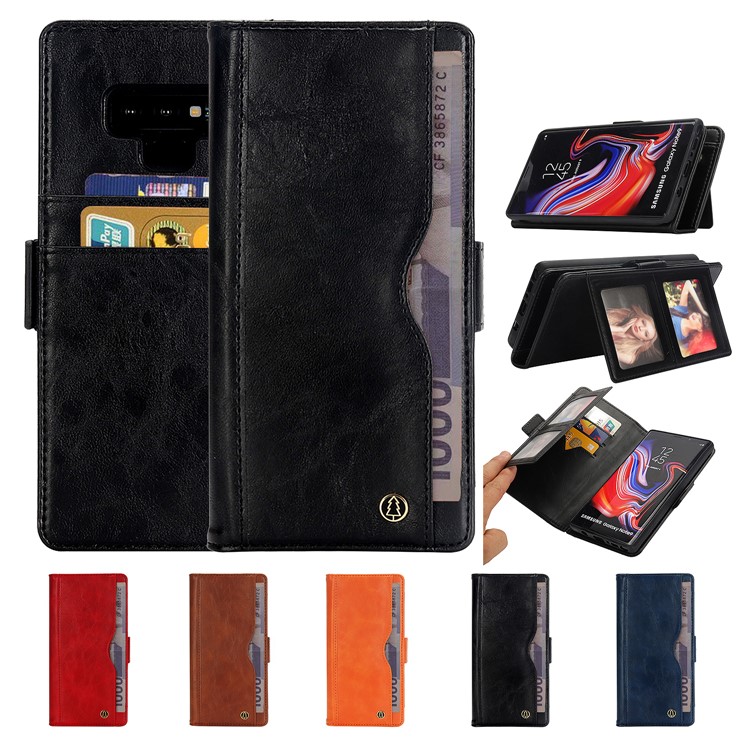 Detachable 2 in 1 TPU Back Shell + Leather Wallet Case for Samsung Galaxy Note9 N960 - Black-19