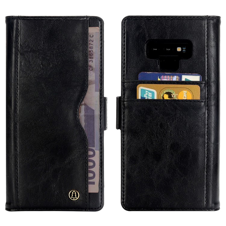 Detachable 2 in 1 TPU Back Shell + Leather Wallet Case for Samsung Galaxy Note9 N960 - Black-2