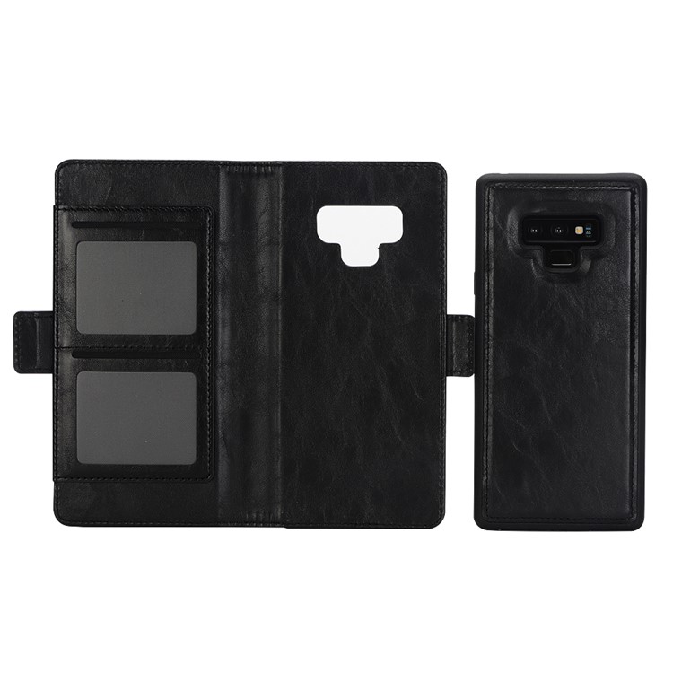 Detachable 2 in 1 TPU Back Shell + Leather Wallet Case for Samsung Galaxy Note9 N960 - Black-4