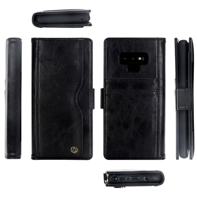 Detachable 2 in 1 TPU Back Shell + Leather Wallet Case for Samsung Galaxy Note9 N960 - Black-9