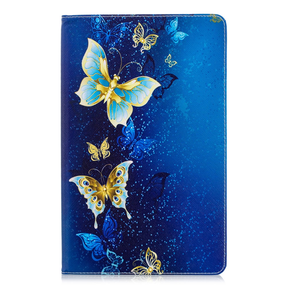 Modèle Impression PU Cuir Flip Case Pour Samsung Galaxy Tab A 10.5 (2018) T590 T595 - Papillons Élégants