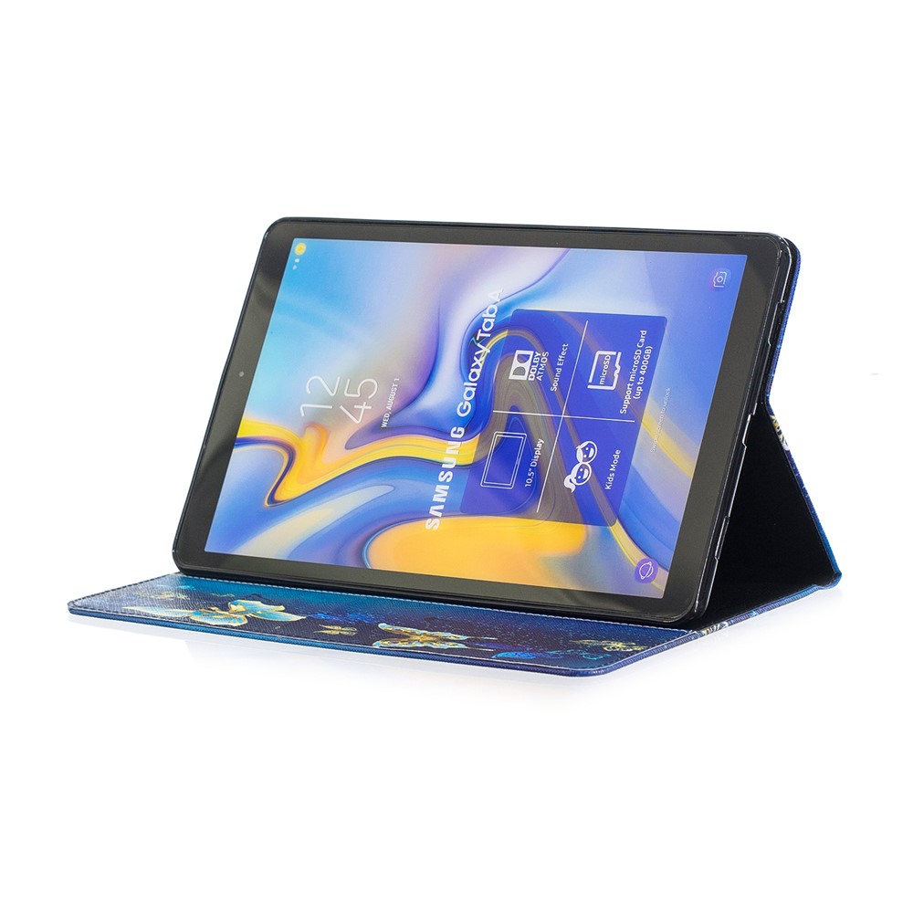 Модель Печати PU Кожа Флип Чехол Для Samsung Galaxy Tab 10,5 (2018) T590 T595 - Элегантные Бабочки-5