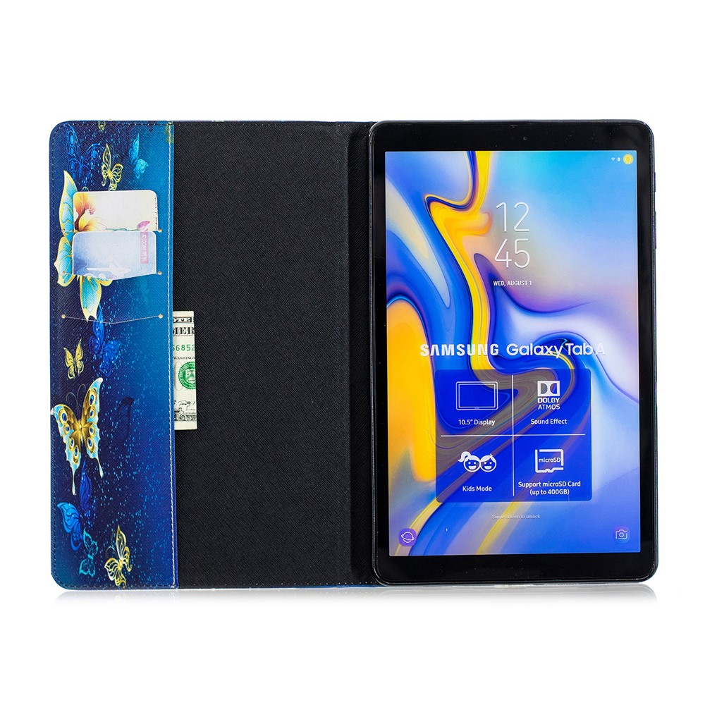 Modèle Impression PU Cuir Flip Case Pour Samsung Galaxy Tab A 10.5 (2018) T590 T595 - Papillons Élégants