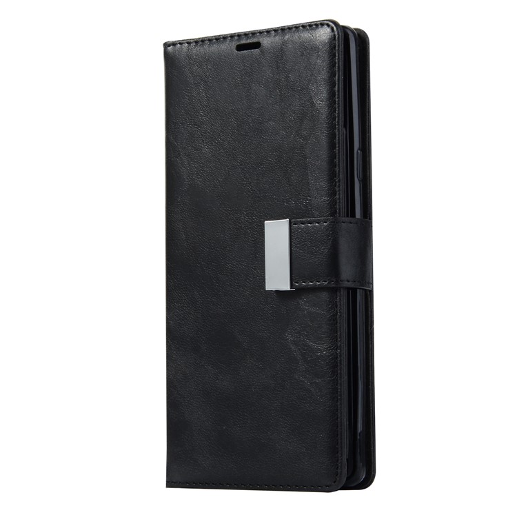Retro Style Leather Case for Samsung Galaxy Note9 N960 Crackled Texture Wallet Stand Protection Phone Cover - Black-2