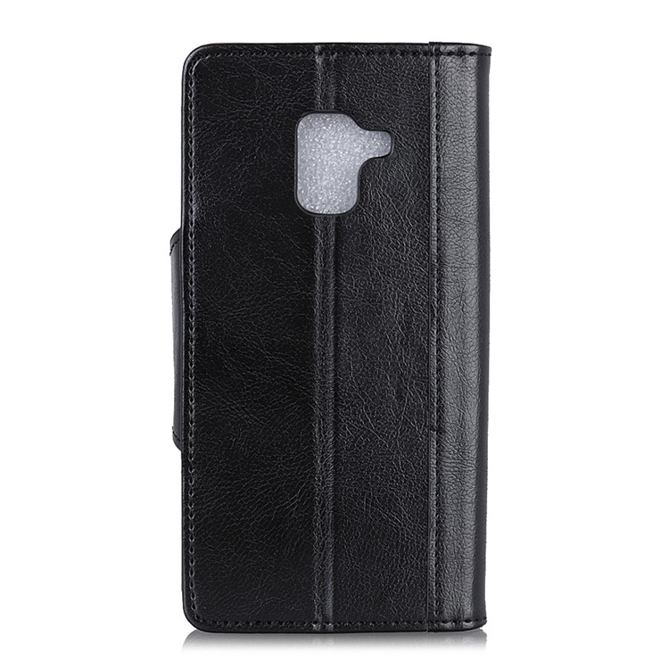 Textured PU Leather Wallet Stand Mobile Cover for Samsung Galaxy J6+ - Black-3
