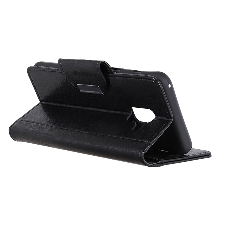 Textured PU Leather Wallet Stand Mobile Cover for Samsung Galaxy J6+ - Black-9