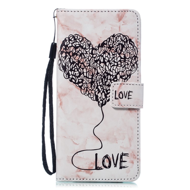 Imprinted Lover Heart Marble Pattern Flip Case for Samsung Galaxy Note9 Stand Wallet Leather Mobile Phone Shell - Pink-2