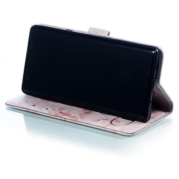 Imprinted Lover Heart Marble Pattern Flip Case for Samsung Galaxy Note9 Stand Wallet Leather Mobile Phone Shell - Pink-5