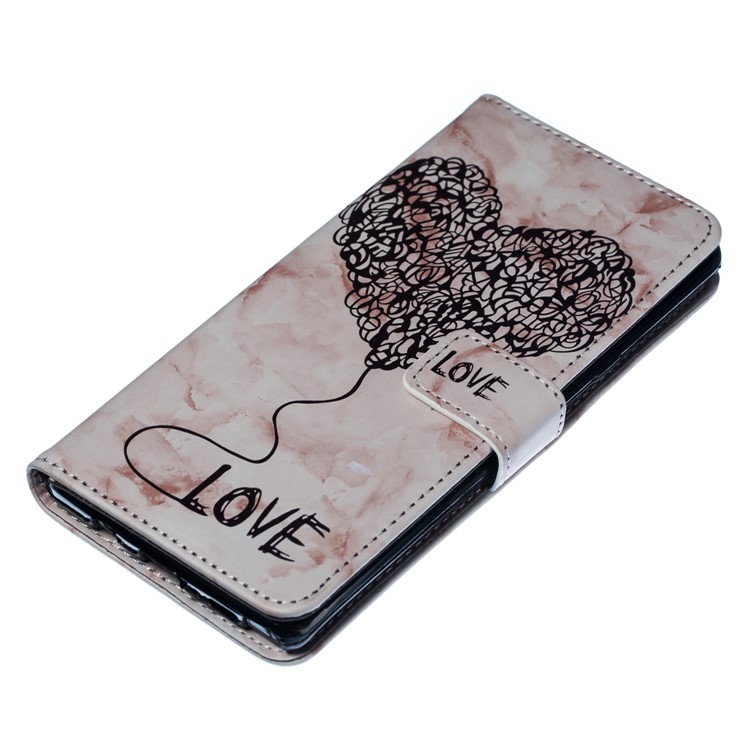Imprinted Lover Heart Marble Pattern Flip Case for Samsung Galaxy Note9 Stand Wallet Leather Mobile Phone Shell - Pink-6