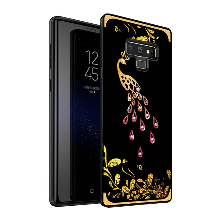 NXE Rhinestone Decor Pattern Bayer TPU Phone Case for Samsung Galaxy Note9 N960 - Phoenix Pattern-3