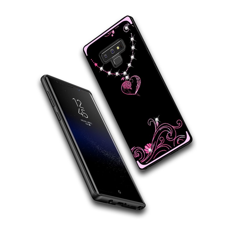 NXE Rhinestone Decor Pattern Bayer TPU Phone Shell for Samsung Galaxy Note9 N960 - Heart Pattern-4