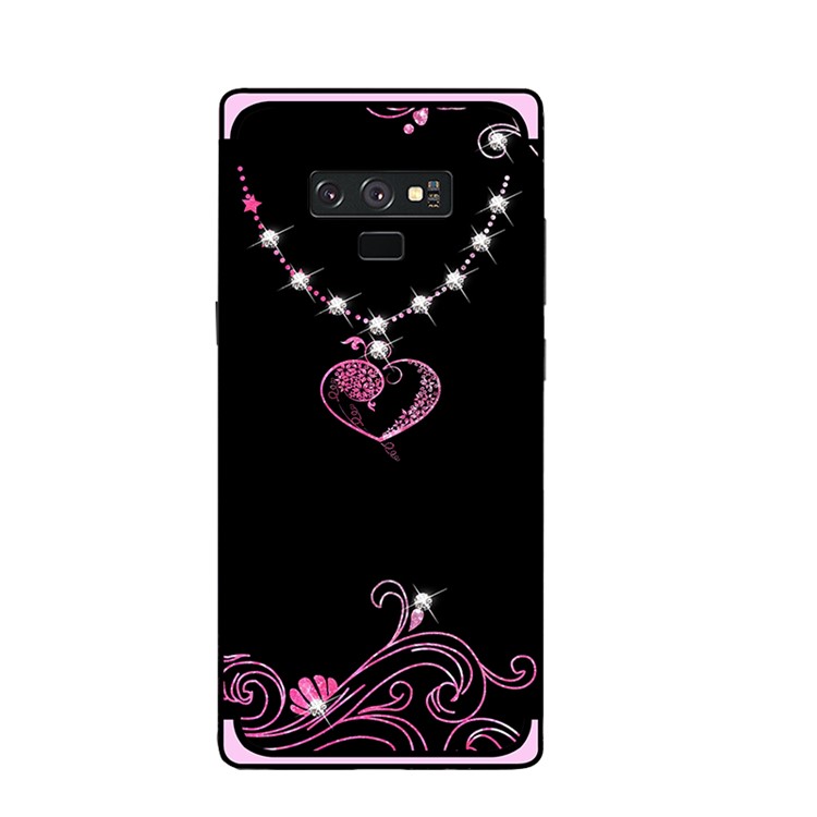 NXE Rhinestone Decor Pattern Bayer TPU Phone Shell for Samsung Galaxy Note9 N960 - Heart Pattern-5