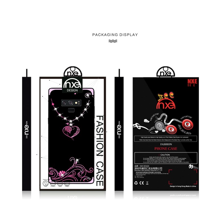 NXE Rhinestone Decor Pattern Bayer TPU Phone Shell for Samsung Galaxy Note9 N960 - Heart Pattern-6