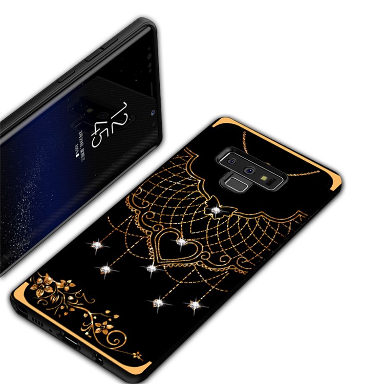 NXE Rhinestone Decor Pattern Bayer TPU Phone Cover for Samsung Galaxy Note9 N960 - Tribal Mesh Pattern-2
