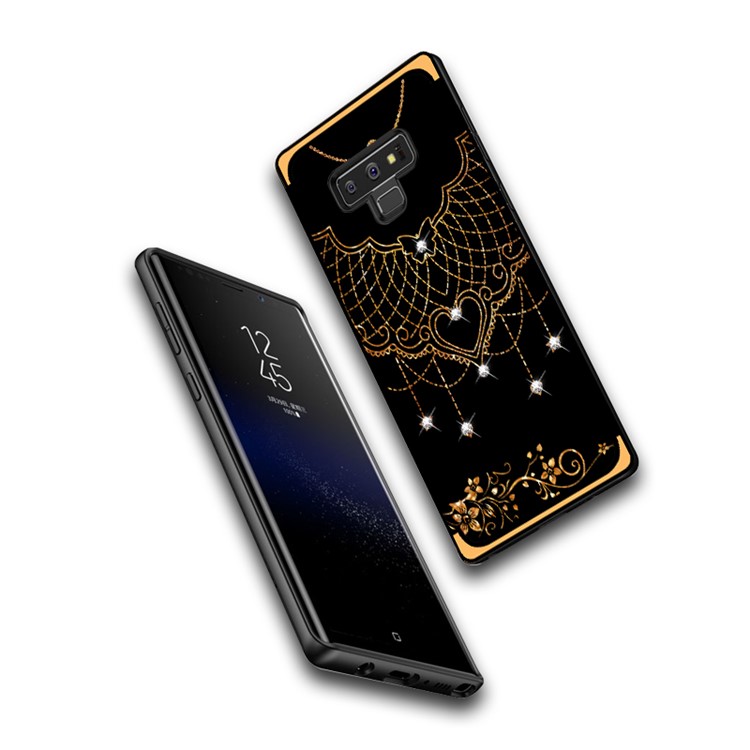NXE Rhinestone Decor Pattern Bayer TPU Phone Cover for Samsung Galaxy Note9 N960 - Tribal Mesh Pattern-4