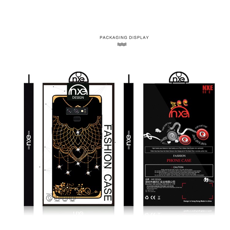 NXE Rhinestone Decor Pattern Bayer TPU Phone Cover for Samsung Galaxy Note9 N960 - Tribal Mesh Pattern-6